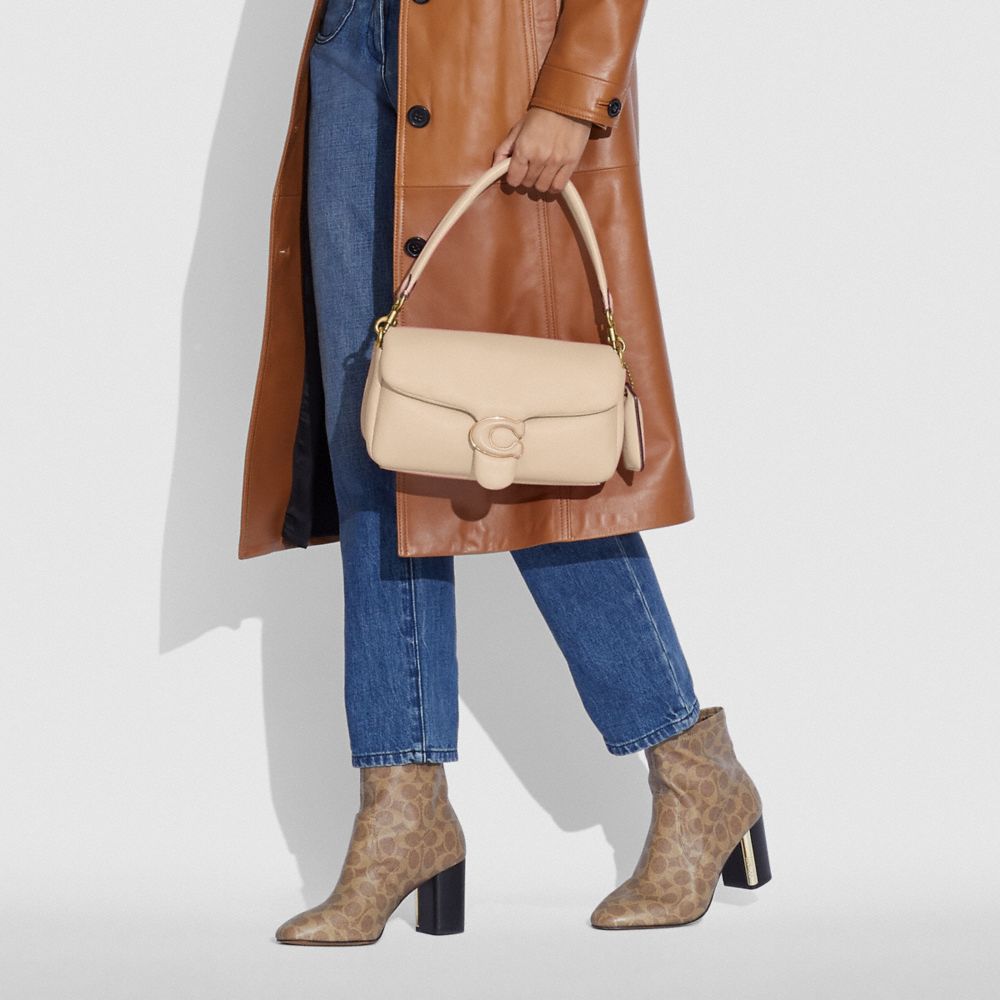 COACH®,Pillow Tabby Shoulder Bag 26,Lining Lining Fabric Content,Leather,Shoulder Bag,Logo,2 in 1,Brass,Casual,,Detail View