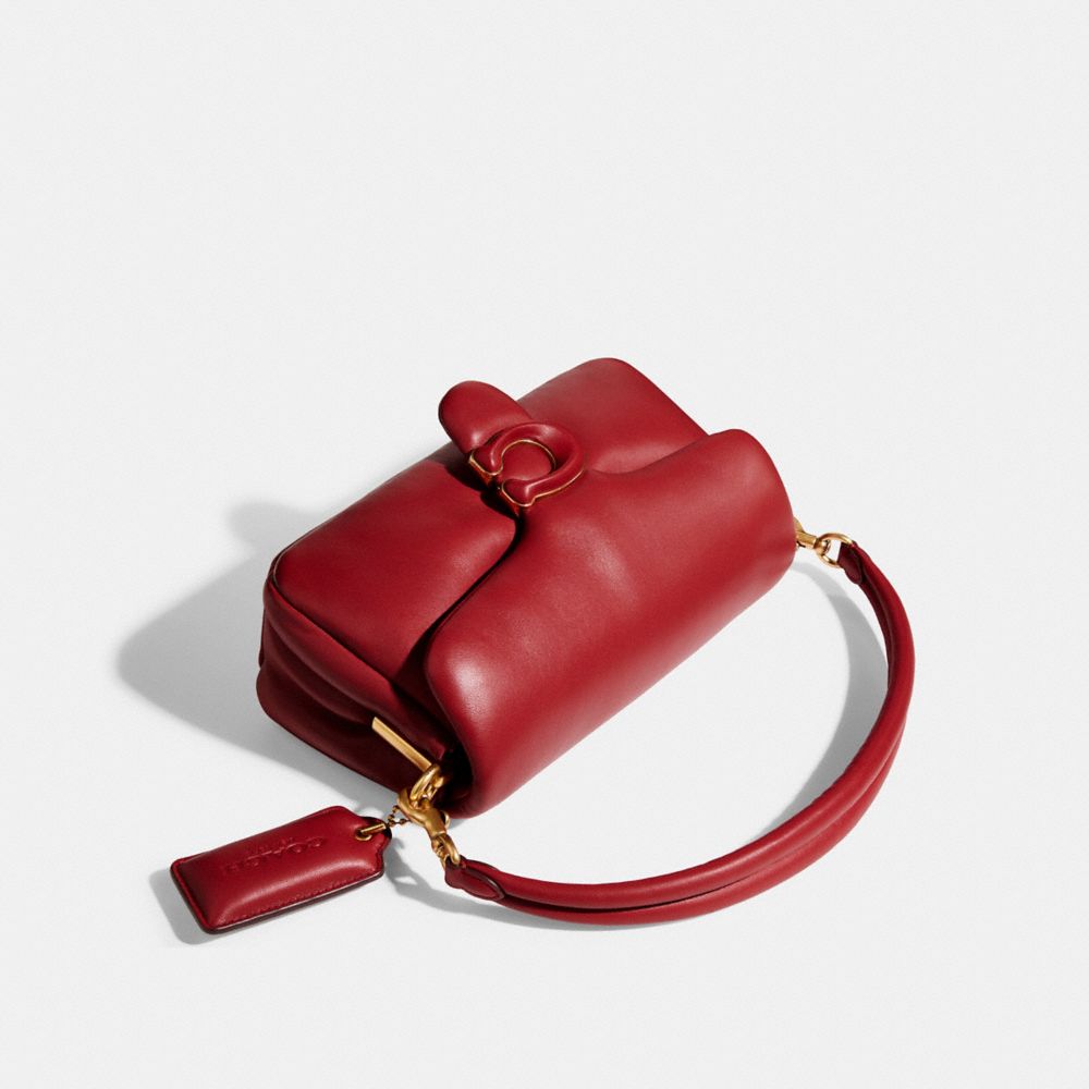 COACH®,Pillow Tabby Shoulder Bag 26,Lining Lining Fabric Content,Leather,Shoulder Bag,Logo,2 in 1,Brass,Casual,Maroon,Closer View
