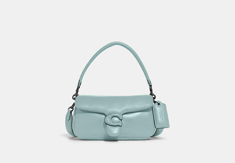 COACH®,PILLOW TABBY SHOULDER BAG 26,Smooth Leather,Medium,Pewter/Aqua,Front View