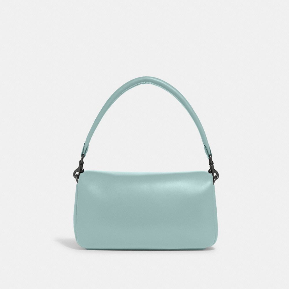 COACH®,Pillow Tabby Shoulder Bag 26,Lining Lining Fabric Content,Leather,Shoulder Bag,Logo,2 in 1,Brass,Casual,Blue,Back View