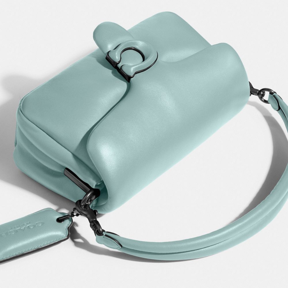 COACH®,Pillow Tabby Shoulder Bag 26,Lining Lining Fabric Content,Leather,Shoulder Bag,Logo,2 in 1,Brass,Casual,Blue,Closer View