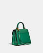 COACH®,TABBY TOP HANDLE 20,Leather,Medium,Brass/Green,Angle View