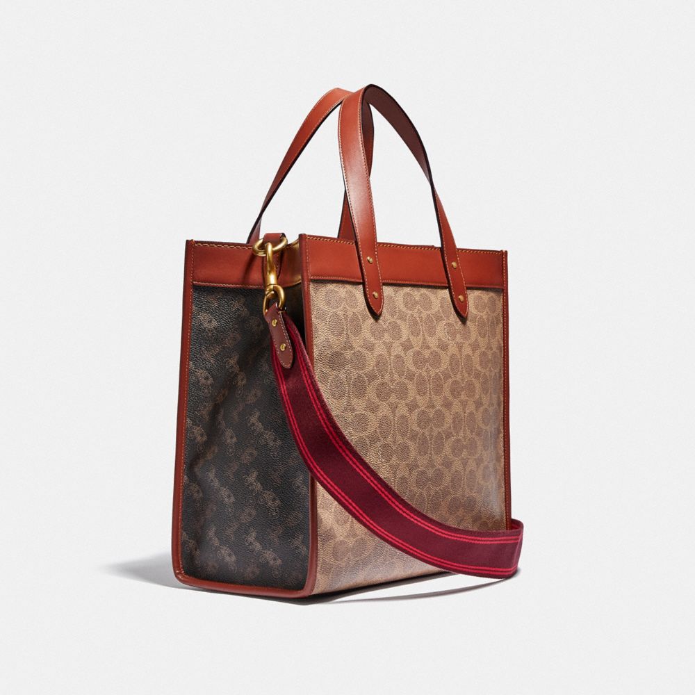 COACH® | Field Tote In Signature Canvas With Horse And Carriage Print