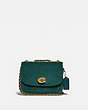 COACH®,MADISON SHOULDER BAG 16,Leather,Mini,Brass/Forest,Front View