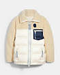 COACH®,SHERPA DOWN JACKET,Cream,Front View