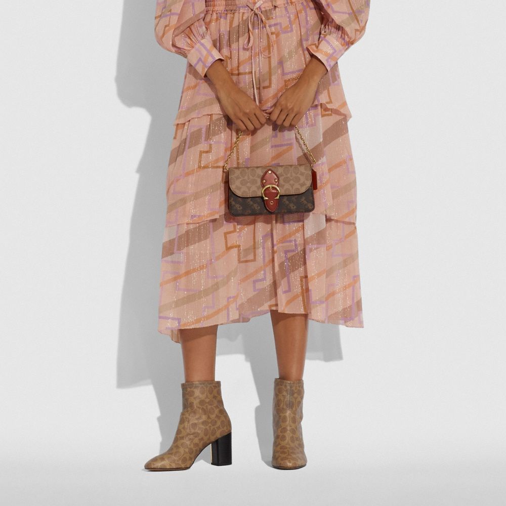 COACH®,Beat Crossbody Clutch In Signature Canvas With Horse And Carriage Print,,Detail View