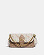 COACH®,BEAT CROSSBODY CLUTCH IN SIGNATURE CANVAS WITH HORSE AND CARRIAGE PRINT,Signature Coated Canvas,Mini,Brass/Chalk Tan Taupe,Front View