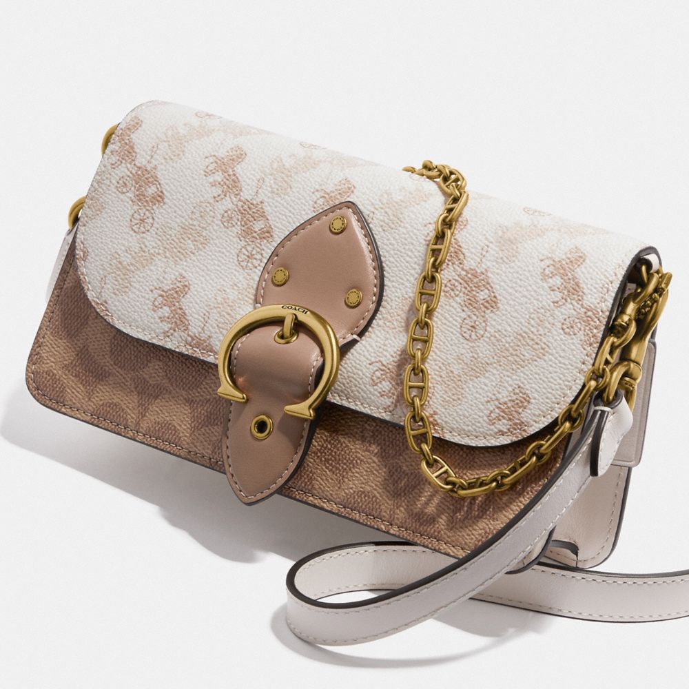 Pochette à Bandoulière Beat En Toile Signature Avec Imprimé Cheval Et Calèche