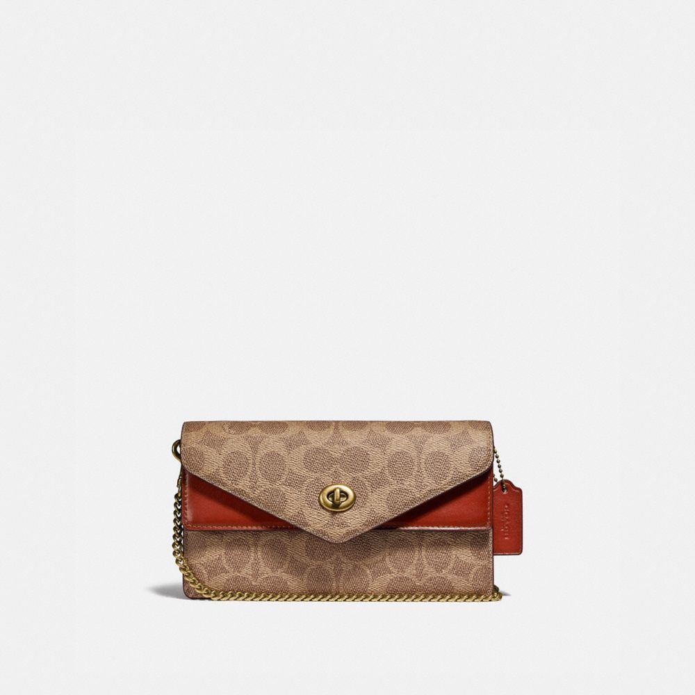 Coach Envelope Clutch Crossbody In Signature Canvas