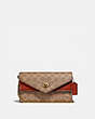 COACH®,ASTER CROSSBODY IN SIGNATURE CANVAS,Signature Coated Canvas,Mini,Brass/Tan/Rust,Front View