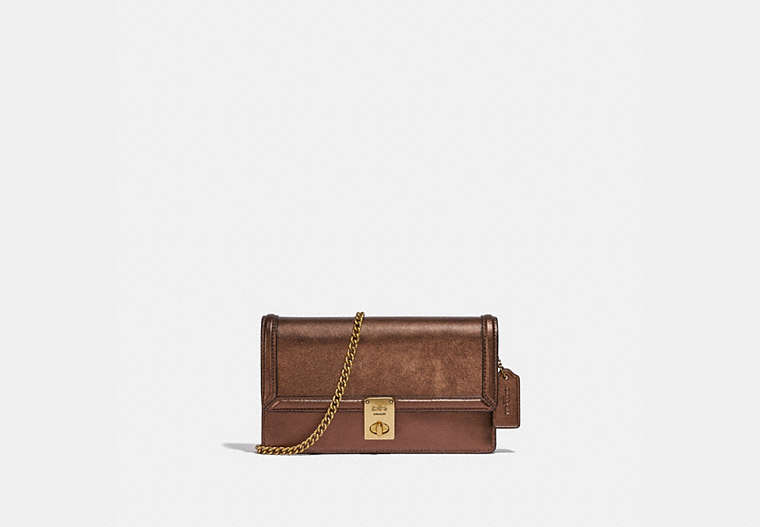 COACH®,EMBRAYAGE HUTTON,Cuir,Laiton/Bronze,Front View