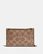 COACH®,ZIP CHAIN CARD CASE IN SIGNATURE CANVAS,Signature Coated Canvas,Brass/Tan/Rust,Back View