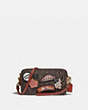 COACH®,KIRA CROSSBODY IN SIGNATURE CANVAS WITH SOUVENIR PATCHES,pvc,Brass/Tan Truffle,Front View