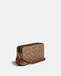 COACH®,KIRA CROSSBODY IN SIGNATURE CANVAS WITH SOUVENIR PATCHES,pvc,Brass/Tan Truffle,Angle View