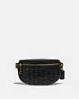 COACH®,CHAIN BELT BAG WITH QUILTING,Pebble Leather/Smooth Leather,Small,Brass/Black,Front View