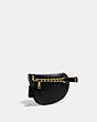 COACH®,CHAIN BELT BAG WITH QUILTING,Pebble Leather/Smooth Leather,Small,Brass/Black,Angle View