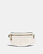 COACH®,CHAIN BELT BAG WITH QUILTING,Pebble Leather/Smooth Leather,Small,Brass/Chalk,Front View