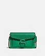 COACH®,TABBY CHAIN CLUTCH,Pebbled Leather,Mini,Brass/Green,Front View