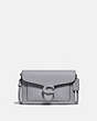 COACH®,TABBY CHAIN CLUTCH,Pebbled Leather,Mini,Pewter/Granite,Front View