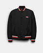 COACH®,LIGHTWEIGHT VARSITY JACKET,n/a,Black,Front View