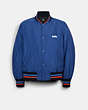 COACH®,LIGHTWEIGHT VARSITY JACKET,n/a,BLUE,Front View