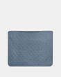 COACH®,TABLET SLEEVE IN SIGNATURE LEATHER,Pebbled Leather,Blue Quartz,Front View