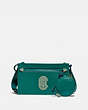 COACH®,RIVINGTON CONVERTIBLE HYBRID POUCH,Leather,Small,Spruce/Agate,Front View