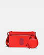 COACH®,RIVINGTON CONVERTIBLE HYBRID POUCH,Leather,Small,Electric Coral/Electric Red,Front View