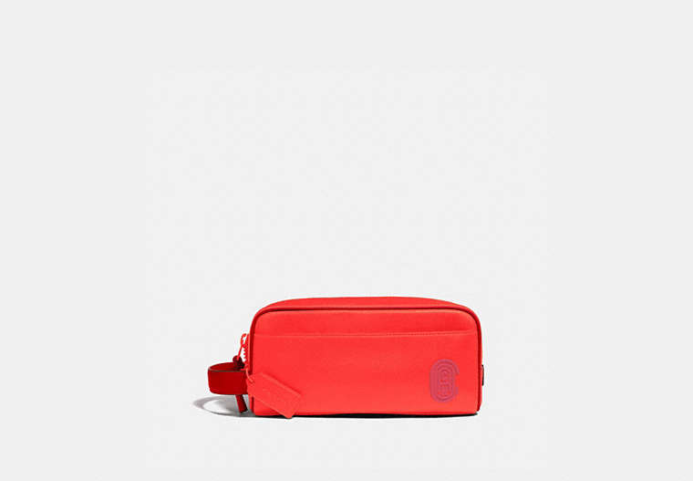 COACH®,TRAVEL KIT,Smooth Leather,Electric Coral/Electric Red,Front View