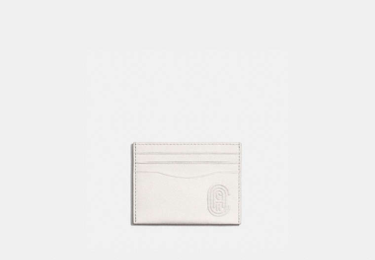 COACH®,CARD CASE WITH COACH PATCH,Smooth Leather,Chalk,Front View