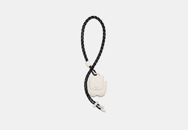COACH®,WIRELESS EARBUD CASE,Smooth Leather,Chalk,Front View