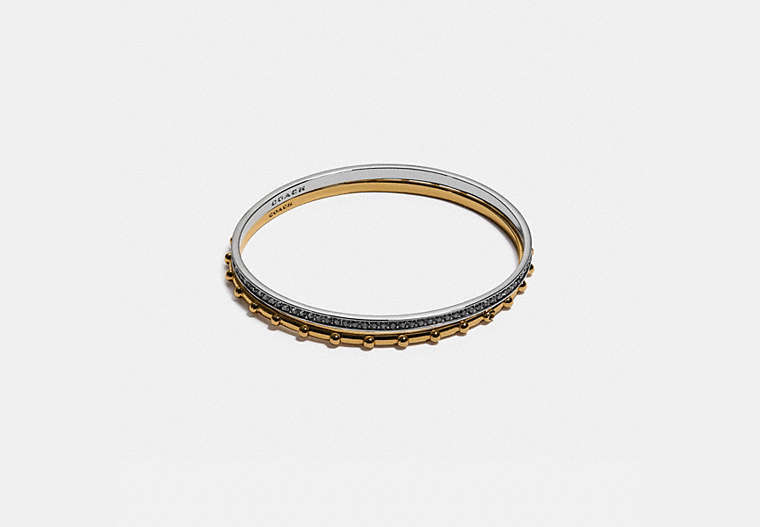 COACH®,PEGGED AND PAVE BANGLE SET,Plated Brass,Gold/Silver,Front View