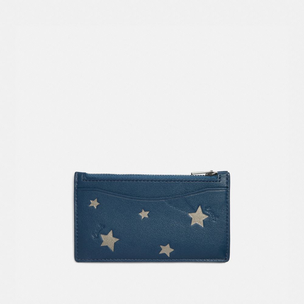 Zip Card Case With Shooting Star Print