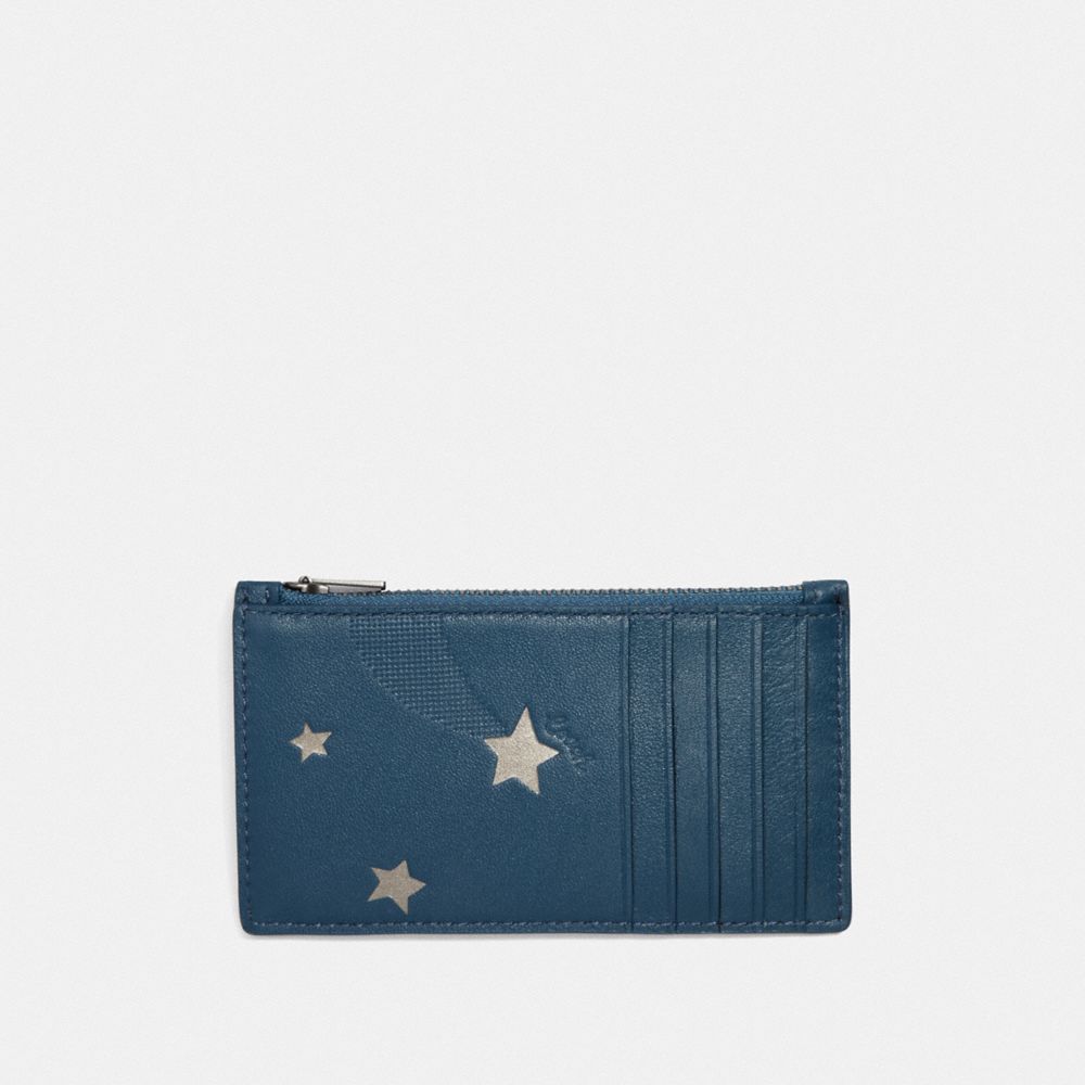 Zip Card Case With Shooting Star Print