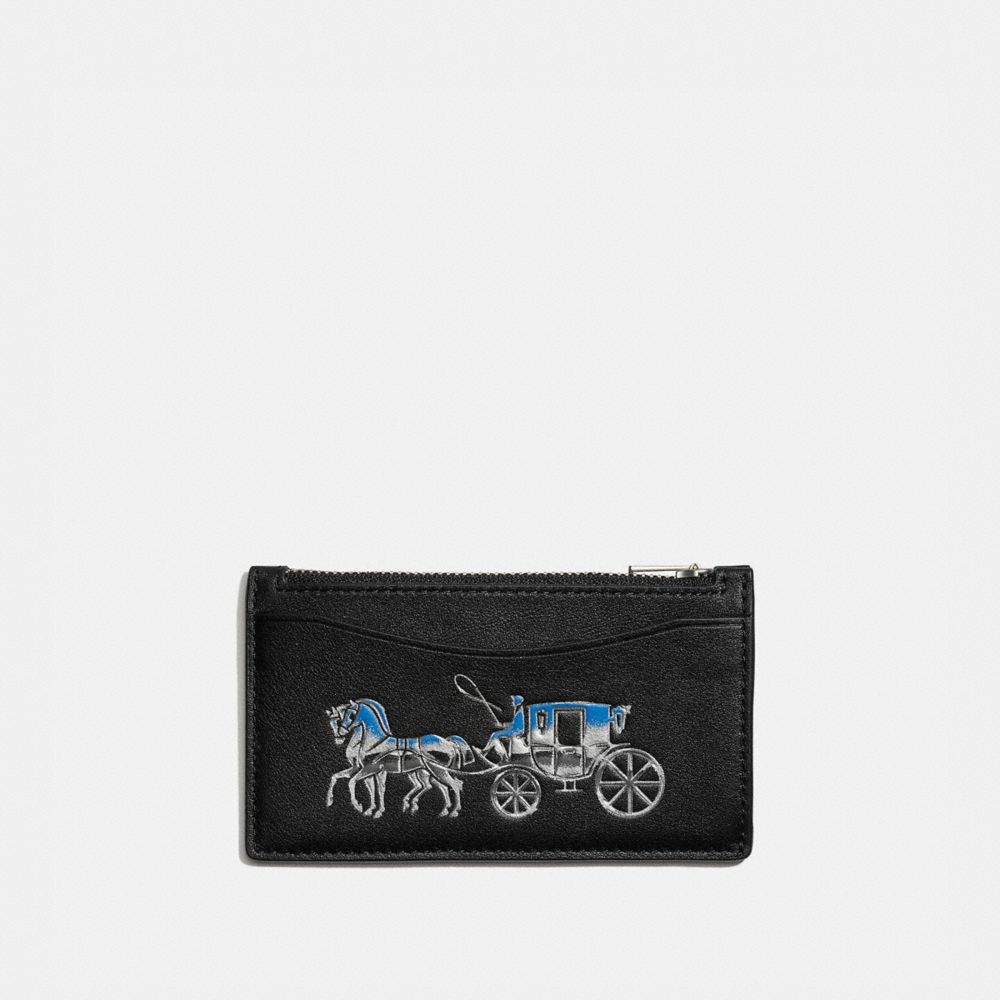 Zip Card Case With Horse And Carriage