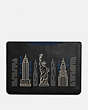 COACH®,LAPTOP SLEEVE WITH STARDUST CITY SKYLINE,Smooth Leather,Black,Front View