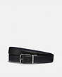 COACH®,HARNESS BUCKLE CUT-TO-SIZE REVERSIBLE BELT, 32MM,Pebble Leather/Smooth Leather,Black,Front View