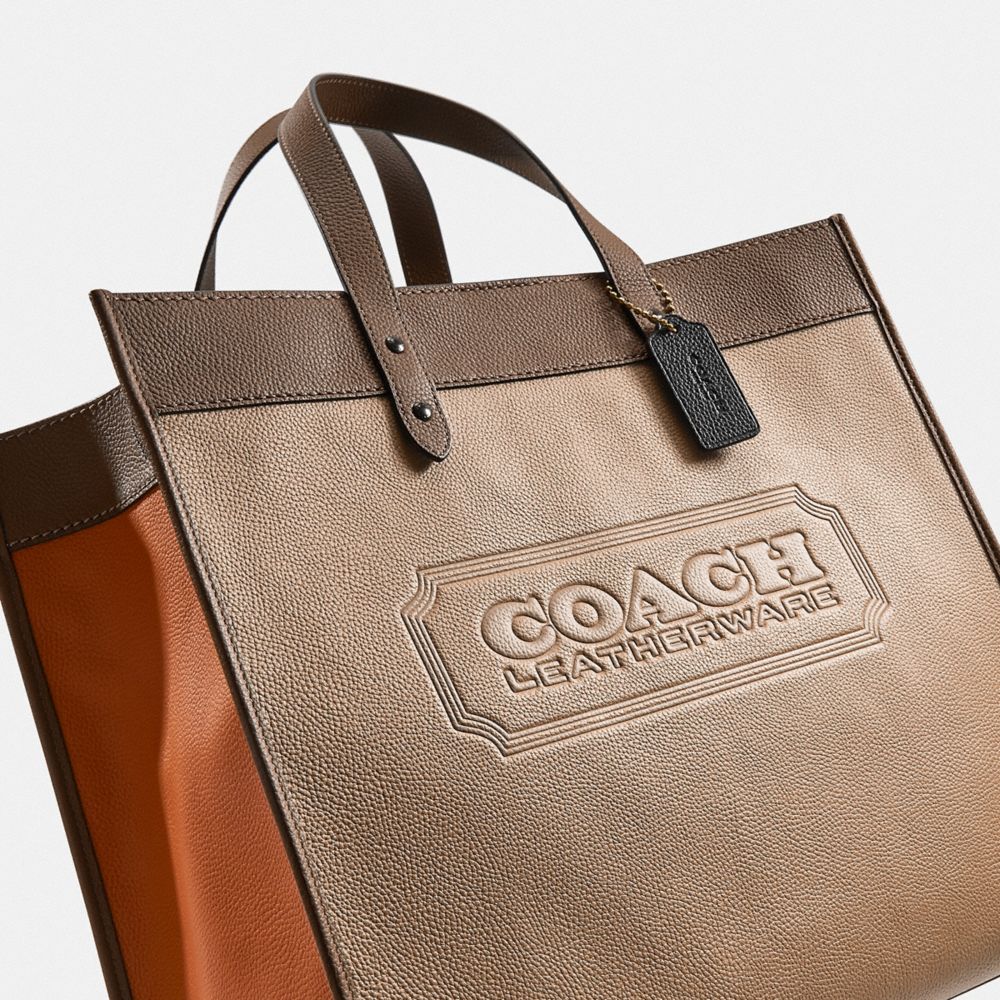 Field tote 40 in colorblock with coach badge new arrivals