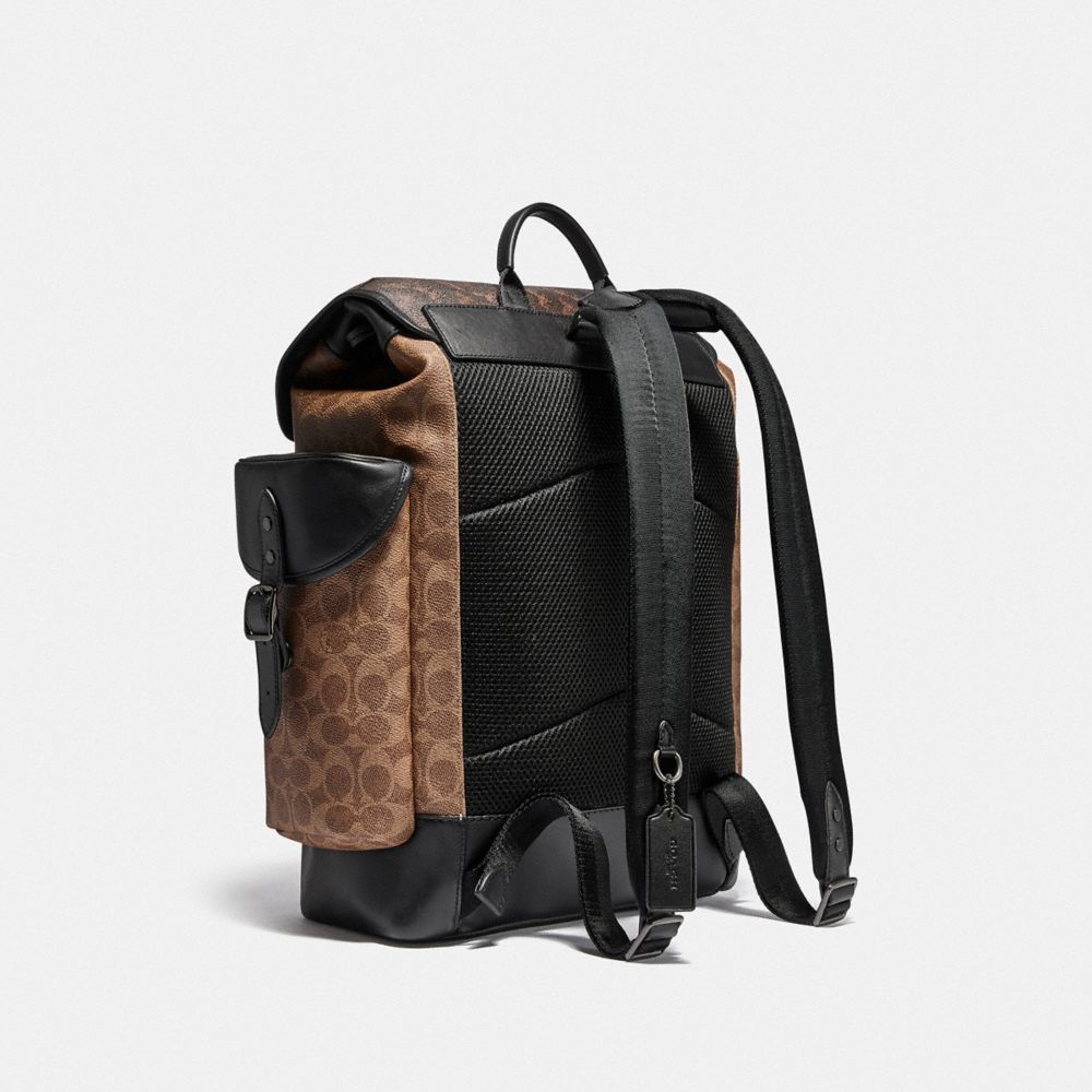 COACH®,Hitch Backpack In Signature Canvas With Horse And Carriage Print,,Angle View