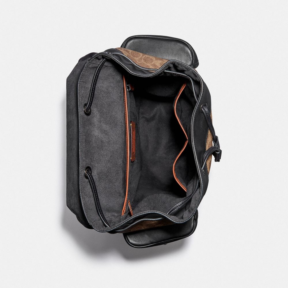 COACH®,Hitch Backpack In Signature Canvas With Horse And Carriage Print,,Inside View,Top View