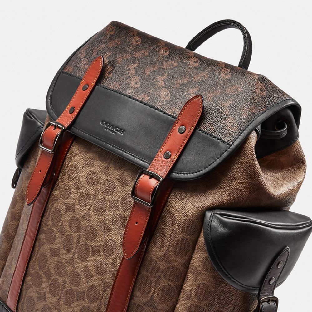 COACH®,Hitch Backpack In Signature Canvas With Horse And Carriage Print,,Closer View
