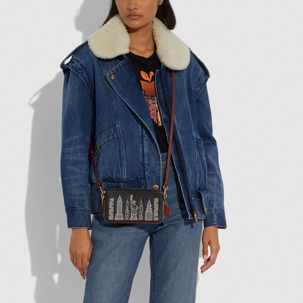 COACH®,Kira Crossbody Bag With Stardust City Skyline,,Detail View