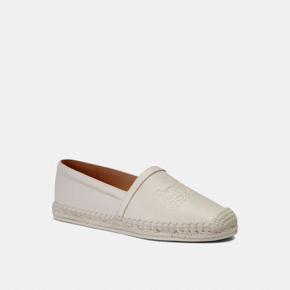 COACH®,CHARLIE ESPADRILLE,Leather,Chalk,Front View