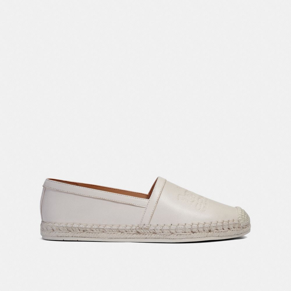 COACH®,CHARLIE ESPADRILLE,Leather,Chalk,Angle View
