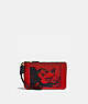 COACH®,DISNEY MICKEY MOUSE X KEITH HARING SMALL WRISTLET,Leather,Brass/Electric Red,Front View