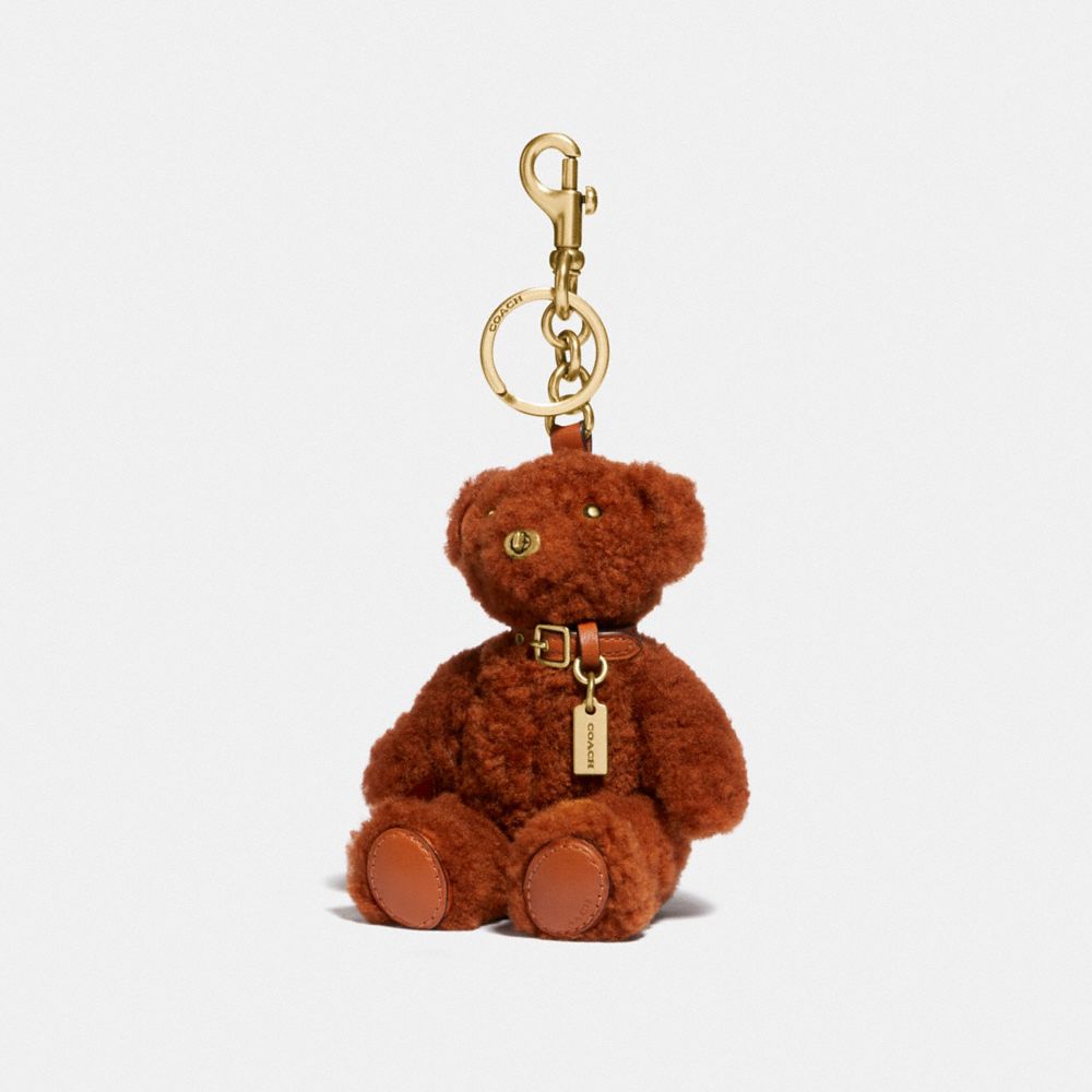 Coach Bear Bag Charm Signature Shearling