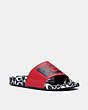COACH®,DISNEY MICKEY MOUSE X KEITH HARING SLIDE,Rubber,RED/BLACK,Front View
