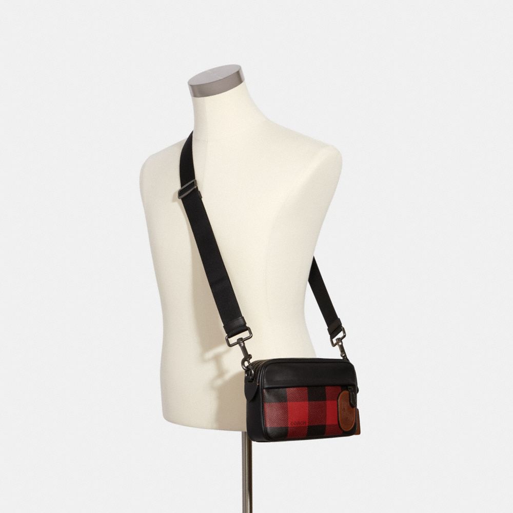 Coach mini camera bag with buffalo plaid discount print