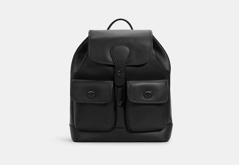 COACH®,HERITAGE BACKPACK,Large,Gunmetal/Black,Front View