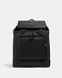COACH®,TURNER BACKPACK,Leather,X-Large,Gunmetal/Black,Front View